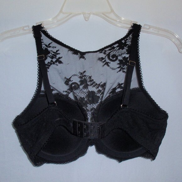 Victoria Secret Dream Angels Black Lace Long Line Lined Demi 34D - Picture 5 of 10